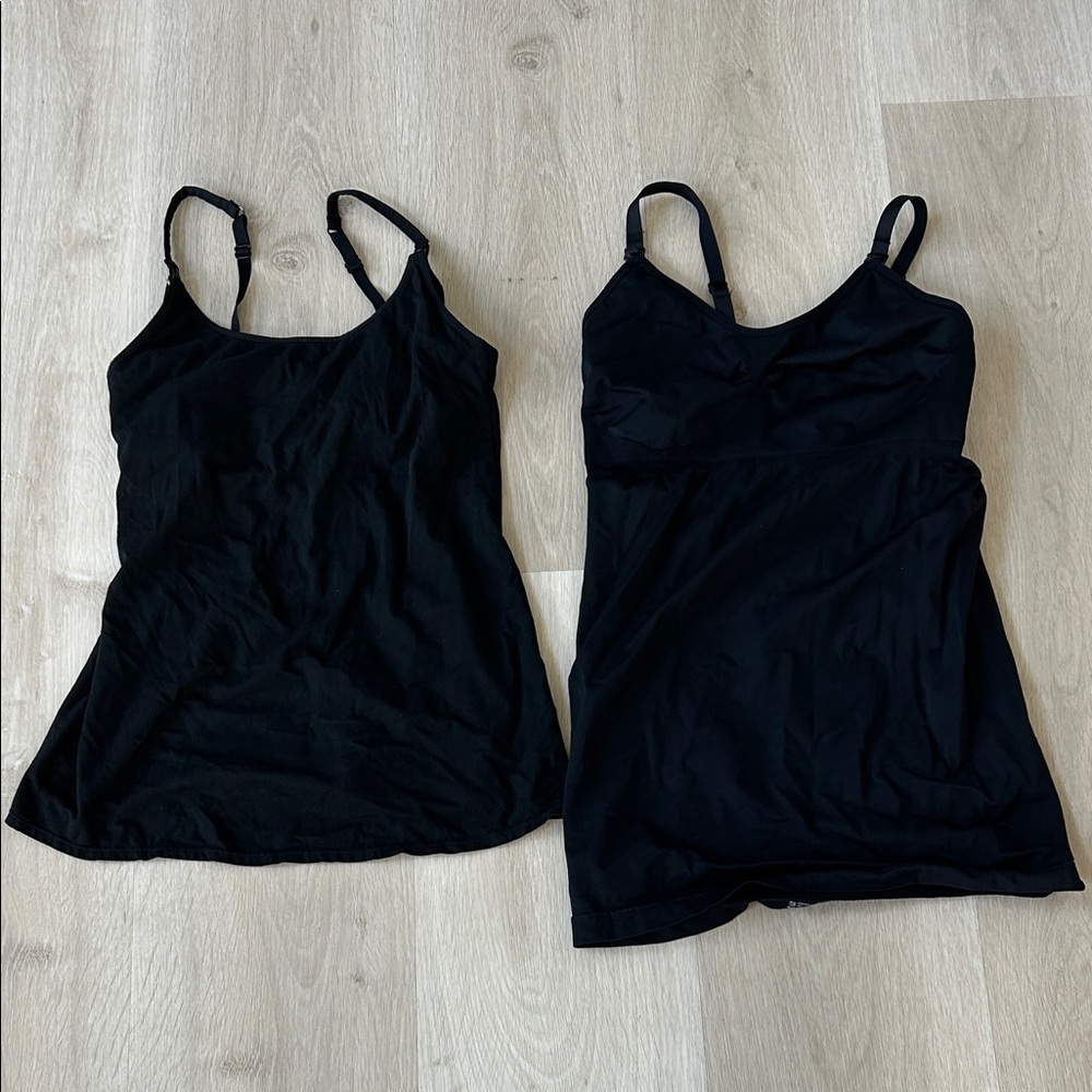Black Maternity and Nursing Camisoles